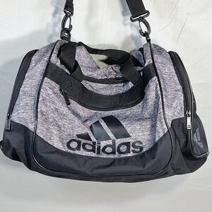 Clean Adidas Unisex Team Issue Black and Gray Medium Adjustable Strap Duffel Bag